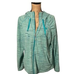 The North Face Women’s Zip Up Hoodie Green White Activewear Jacket Size XL